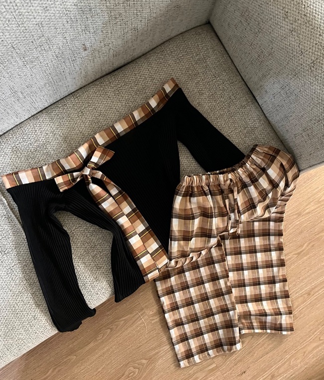 IMG_20260429_202101 بلوز و شلوار چهارخونه پاپیون - تصویر 1
